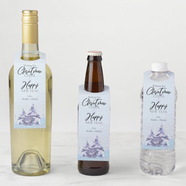 Etiqueta de Presente de Garrafa de Natal no Bosque (In Situ)