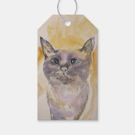 Etiqueta de presente de gatinho Bonito, púrpura e 