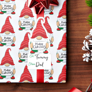 etiqueta de presente de gnomos de Natal