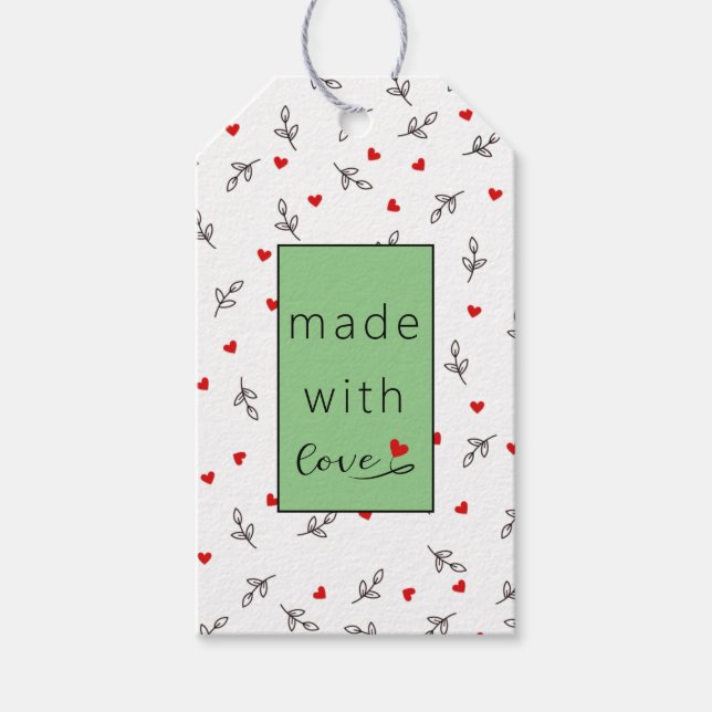 Etiqueta de presente de Halloween Feita Com Amor C (Frente)