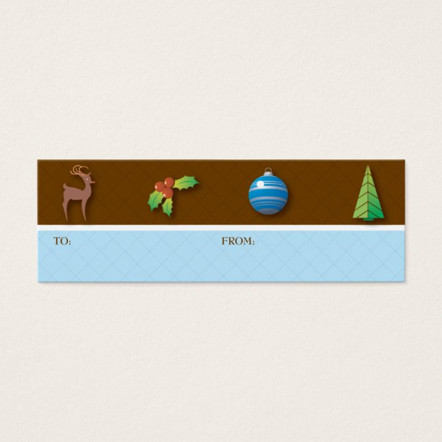 Etiqueta de Presente de Ícones de Natal (Frente)