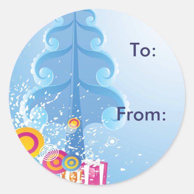 Etiqueta de presente de inverno frio (Frente)