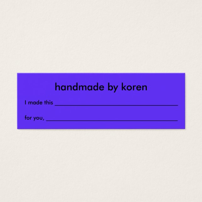 Etiqueta de presente de item de renda (Frente)