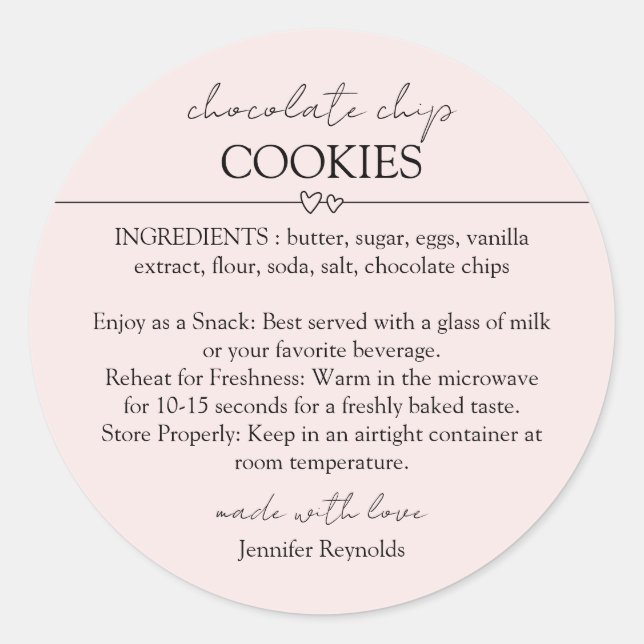 Etiqueta de Presente de Mix Jar Mix Jar Chip Cooki (Frente)