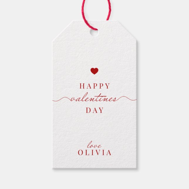 Etiqueta de presente de NAMORADOS simples branco-v (Frente)