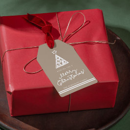 Etiqueta de presente de Natal alegre moderna com f