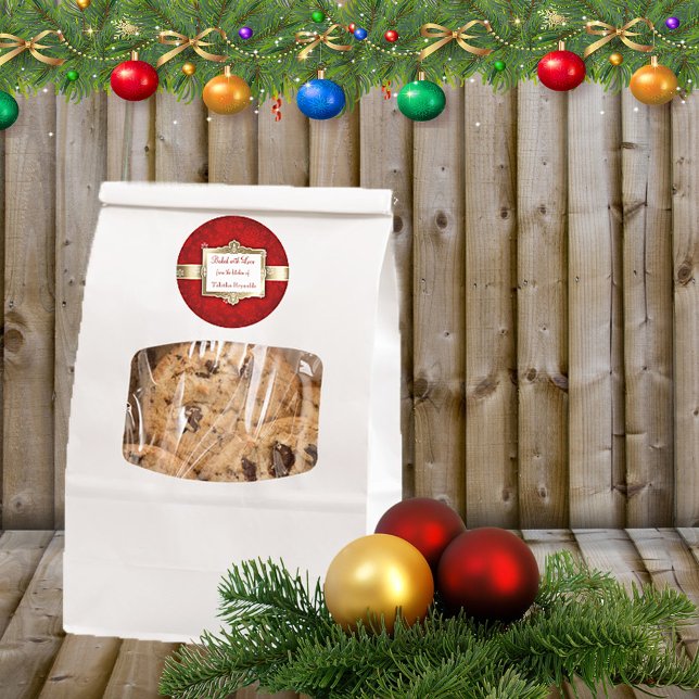 Etiqueta de presente de Natal, Belo Vermelho e Dou (Criador carregado)