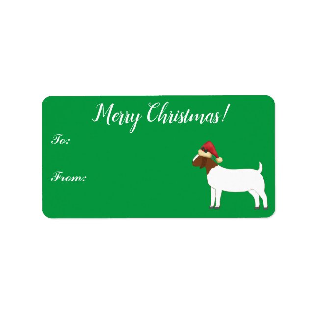 Etiqueta de presente de Natal Boer Goat (Frente)