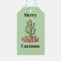 Etiqueta de presente de Natal - Cactmus Feliz
