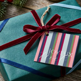 Etiqueta de Presente de Natal com Foto Simples Ros
