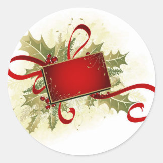 Etiqueta de presente de Natal com Holly