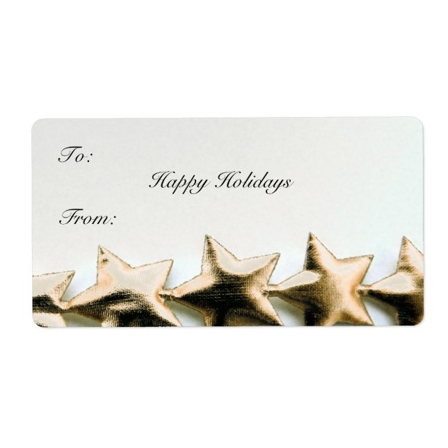 Etiqueta de presente de Natal das Estrelas Dourada (Frente)