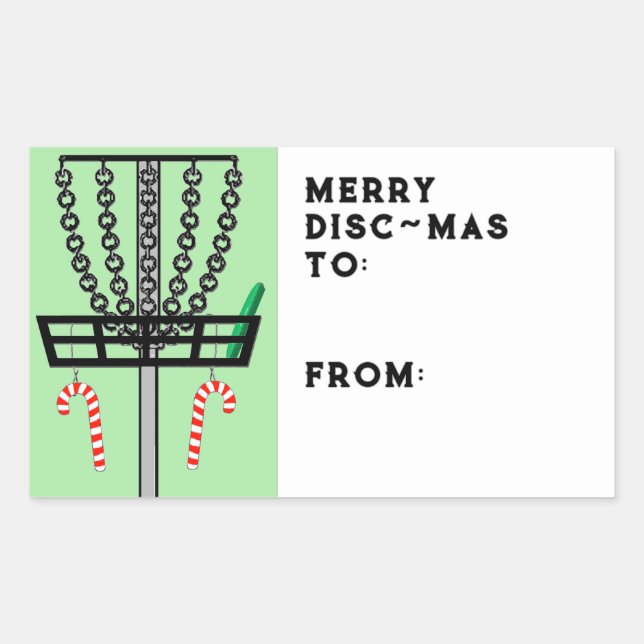 Etiqueta de Presente de Natal de Disc Golf (Frente)