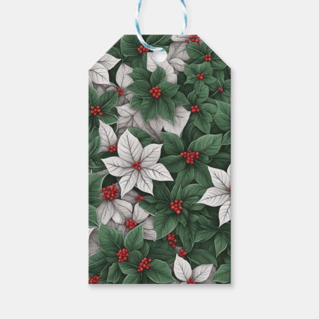 Etiqueta de presente de Natal de Elegância Botânic (Frente)