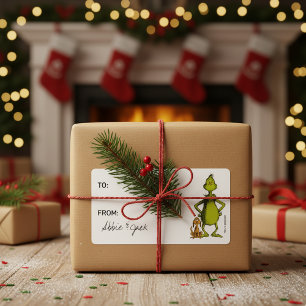 Etiqueta de Presente de Natal do Grinch e Max do D
