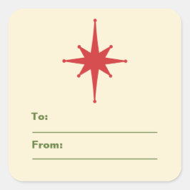 Etiqueta de Presente de Natal do Meio século Retro