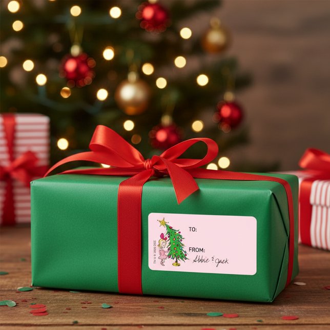 Etiqueta de Presente de Natal Dr. Seuss Cindy-Lou  (Criador carregado)