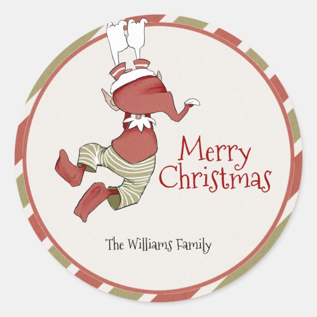 Etiqueta de Presente de Natal Elf (Frente)