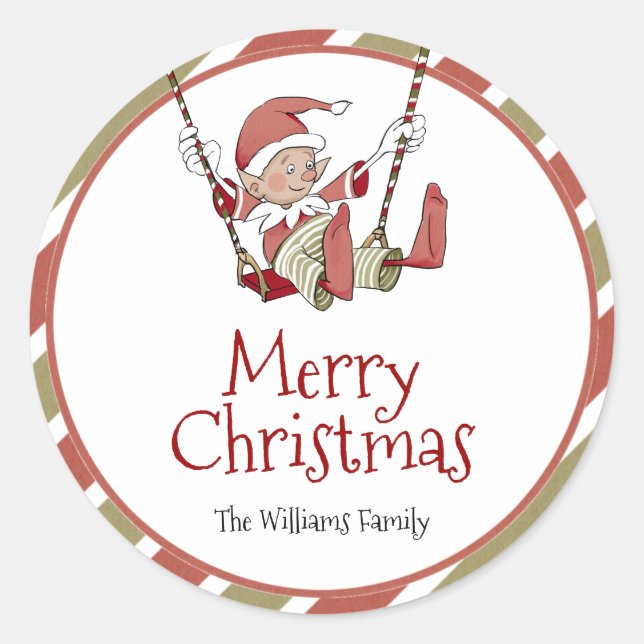 Etiqueta de Presente de Natal Elf (Frente)