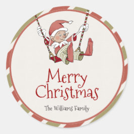 Etiqueta de Presente de Natal Elf