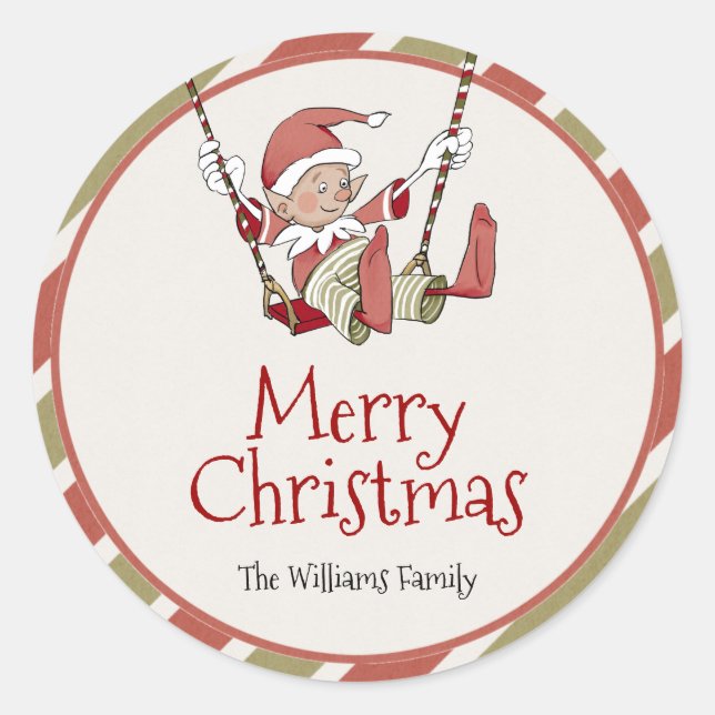 Etiqueta de Presente de Natal Elf (Frente)