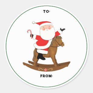 Etiqueta de Presente de Natal Equestre