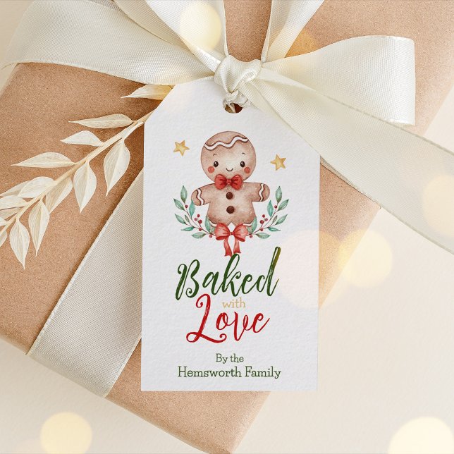 Etiqueta de presente de Natal, Etiqueta de guirlan (Gingerbread Man Christmas Gift Tag)
