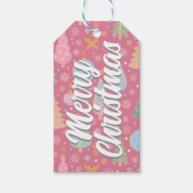 Etiqueta de presente de Natal feliz (Frente)