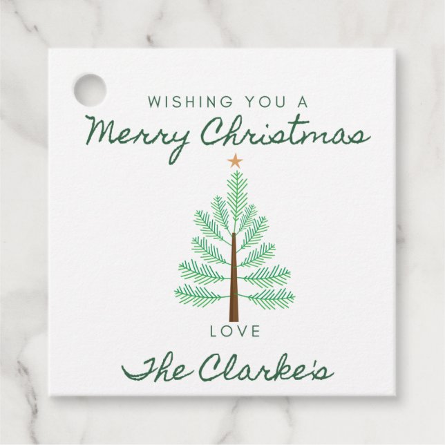 Etiqueta de presente de Natal feliz (Frente)