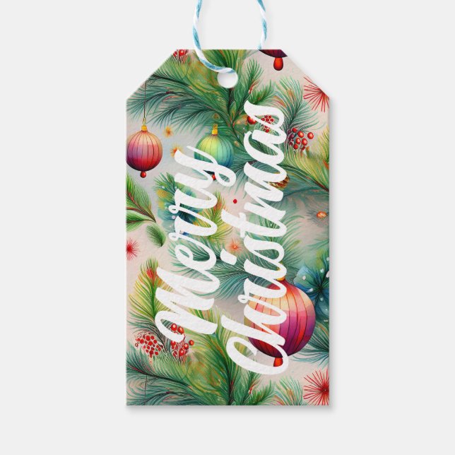 Etiqueta de presente de Natal feliz (Frente)