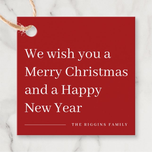 Etiqueta de presente de Natal feliz (Frente)