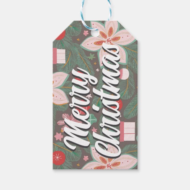 Etiqueta de presente de Natal feliz (Frente)