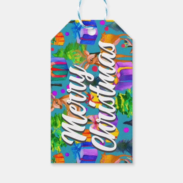 Etiqueta de presente de Natal feliz (Frente)