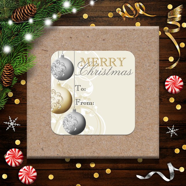 Etiqueta de presente de Natal festivo (Criador carregado)