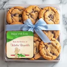 Etiqueta de Presente de Natal Homem de Biscoito