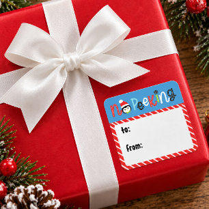 Etiqueta de Presente de Natal Infantil Divertida e
