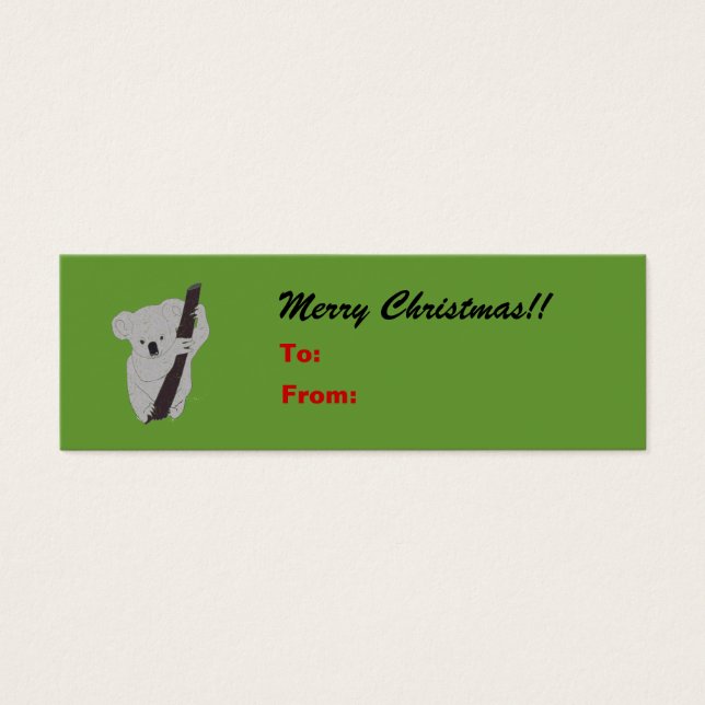 Etiqueta de Presente de Natal Koala Alegre (Frente)