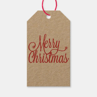 Etiqueta de presente de Natal Merry (kraft)