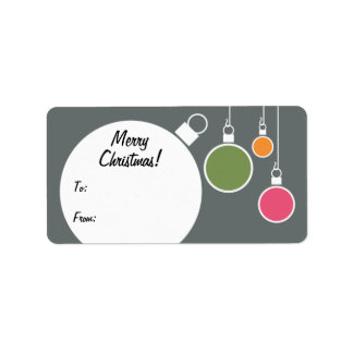 Etiqueta de presente de Natal Moderno - Cinza