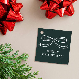 Etiqueta de Presente de Natal Moderno Verde