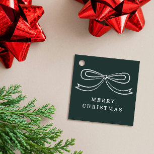 Etiqueta de Presente de Natal Moderno Verde