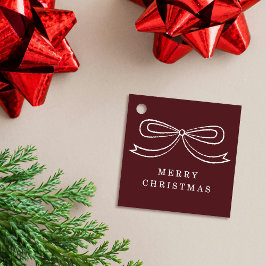 Etiqueta de Presente de Natal Moderno Vermelho