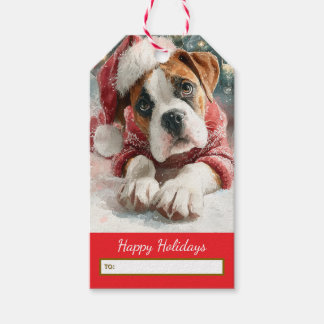 Etiqueta de Presente de Natal para Boxer