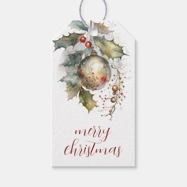 Etiqueta de Presente de Natal para enfeites de aze (Frente)
