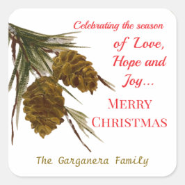 Etiqueta de Presente de Natal Pinecone