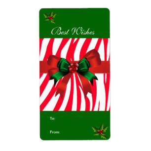 Etiqueta de presente de Natal Selvagem Arco Vermel