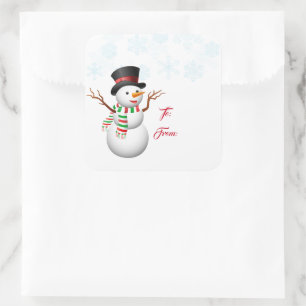 Etiqueta de presente de Natal Stickers-Snowman