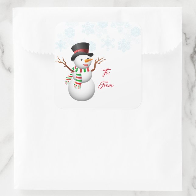 Etiqueta de presente de Natal Stickers-Snowman (Bolsa)