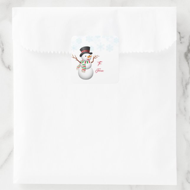 Etiqueta de presente de Natal Stickers-Snowman (Bolsa)