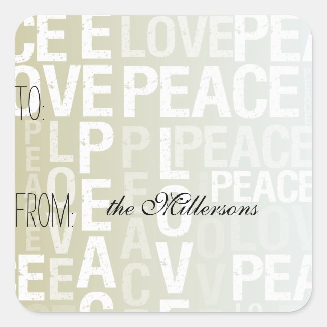 Etiqueta de Presente de Paz Dourada para Ombre Bra (Frente)